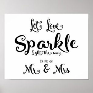Póster Caligrafía moderna Deja que el amor brille la impr