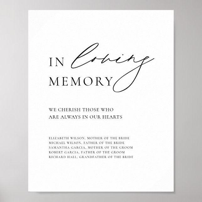 Póster Caligrafía moderna en el Rótulo Boda de memoria am (Frente)