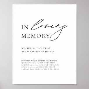 Póster Caligrafía Moderna Letrero de Boda En Cariñosa Mem