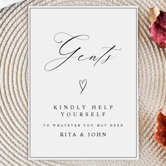 Póster Caligrafía moderna Rótulo Boda de baño Gents (Subido por el creador)