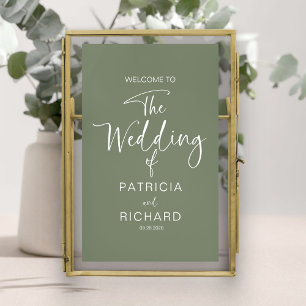 Póster Caligrafía moderna simple de bienvenida de boda