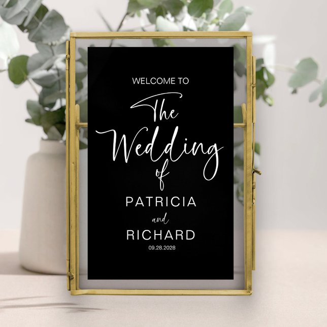 Póster Caligrafía moderna simple de bienvenida de boda (Subido por el creador)