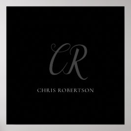 Póster Caligrafía Monograma Nombre Regalo Personalizado G