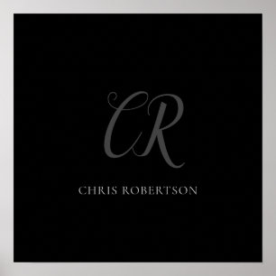 Póster Caligrafía Monograma Nombre Regalo Personalizado G