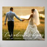 Caligrafía Nuestra aventura comienza foto Boda