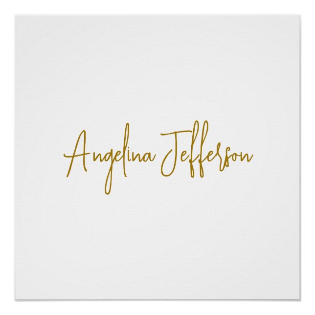 Póster Caligrafía Profesional Elegante Color Dorado (Anverso)