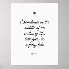 Póster Caligrafía romántica Boda de hadas hadas historia 