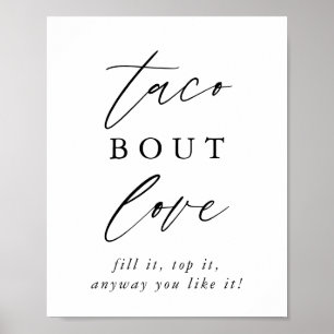 Póster caligrafía rusa Taco Bout Love Taco Bar Rótulo