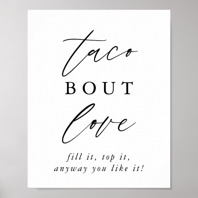 Póster caligrafía rusa Taco Bout Love Taco Bar Rótulo (Frente)