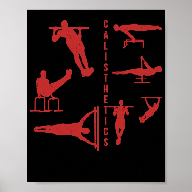 Póster Calisthenics Workout Fitness Bodyweight Ejercicio (Frente)