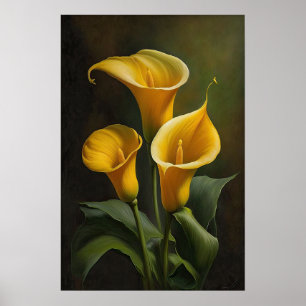 Póster Calla amarilla Lilies Lily Flor Poster de impresió