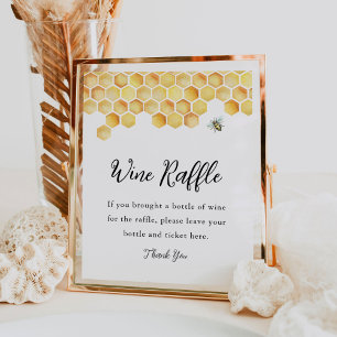 Póster CALLA Bee Wine Raffle Bridal Shower Game Rótulo