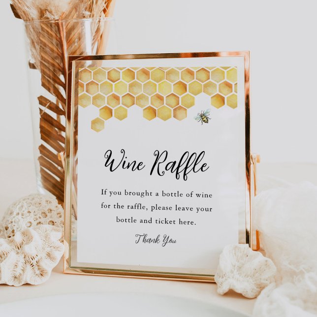 Póster CALLA Bee Wine Raffle Bridal Shower Game Rótulo (Subido por el creador)