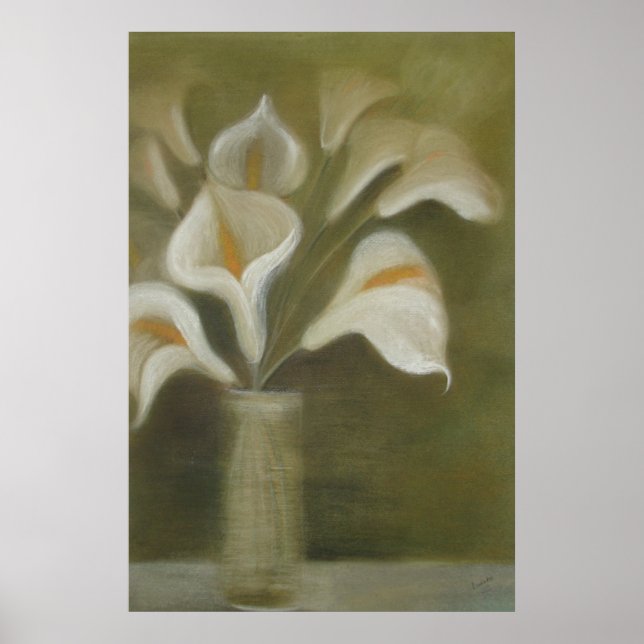 Póster Calla Corta Flores En Una Vida Artística Vase (Frente)