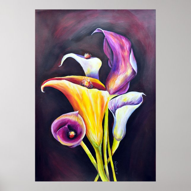 Póster Calla Lilly - Pintura bohemia (Frente)