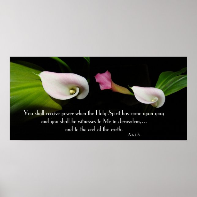 Póster Calla Lily Flowers Holy Spirit Scripture Print (Frente)