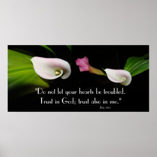 Póster Calla Lily Flowers Trust God Scripture Print