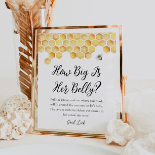 Póster CALLA Qué Tan Grande Es Su Juego De Baby Shower Be