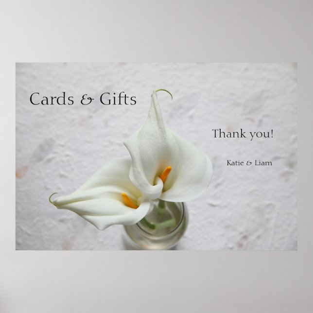 Póster Calla se ubica en el boda de fondo texturizado (Frente)