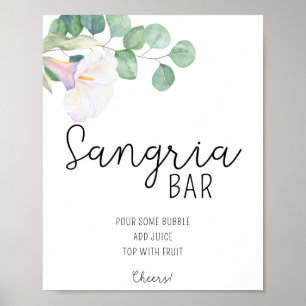 Póster Calla y eucalipto - Sangria bar poster