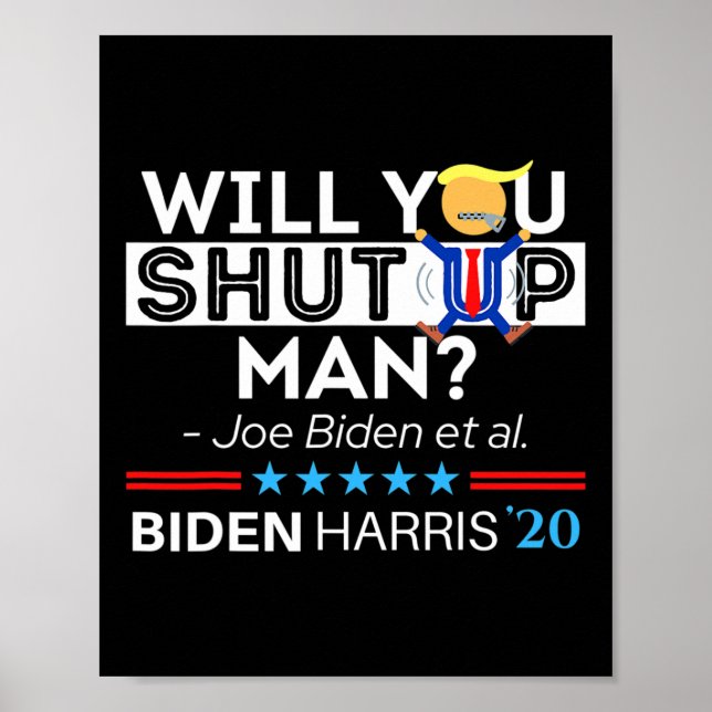 Póster ¿Cállate Man Joe Biden? (Frente)