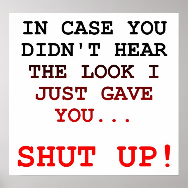 Póster Cállate, parece un Poster gracioso (Frente)