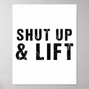 Póster Cállate Y Levanta Motivación Gym Cita Fitness Gy
