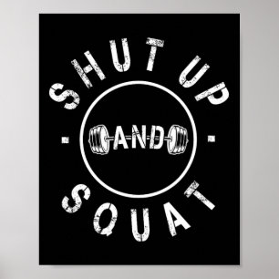 Póster Cállate Y Squat Motivational Workout