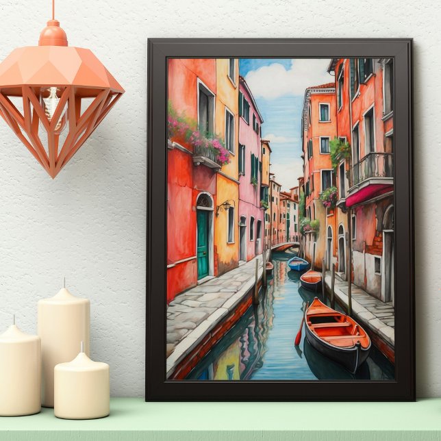 Póster Calle acuarela de Venecia retrato (Subido por el creador)