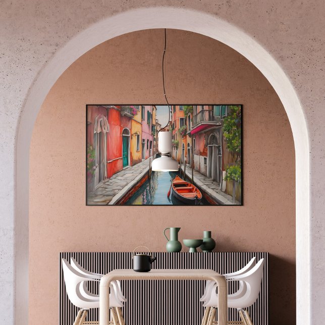 Póster Calle acuarela en el paisaje de Venecia (Subido por el creador)