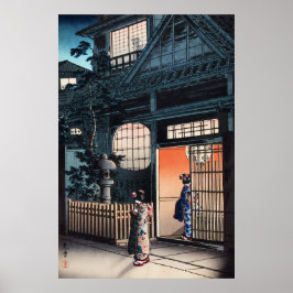 Póster Calle Araki en Yotsuya por Tsuchiya Koitsu