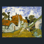 Póster Calle Auvers-sur-Oise Vincent van Gogh<br><div class="desc">Calle de Auvers-sur-Oise. Vincent Willem van Gogh. Bonito paisaje de pueblo. Calle de un pequeño pueblo con casas de piedra bajo techos rojos. Hay árboles en el fondo. Las nubes cruzan el cielo azul. Reproducción de obras famosas de imágenes artísticas de dominio público.</div>