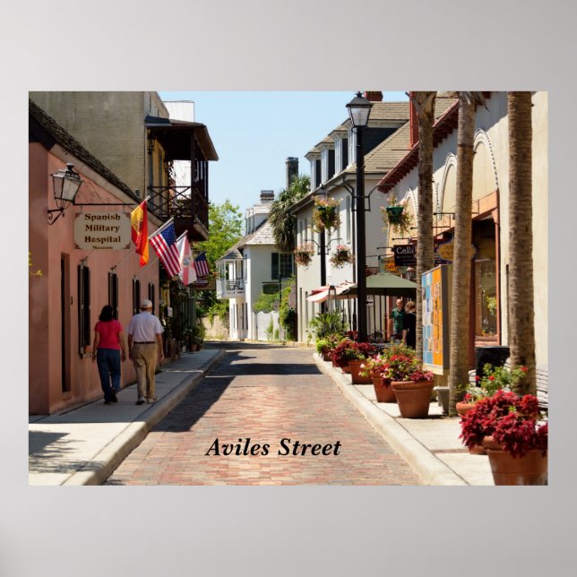 Póster Calle Aviles St. Augustine, Florida (Frente)
