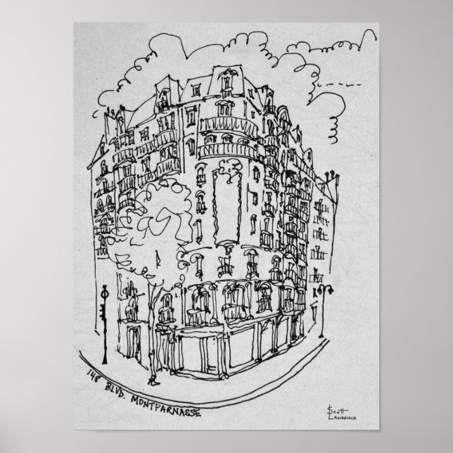 Póster Calle Boulevard Montparnasse | París, Francia (Frente)