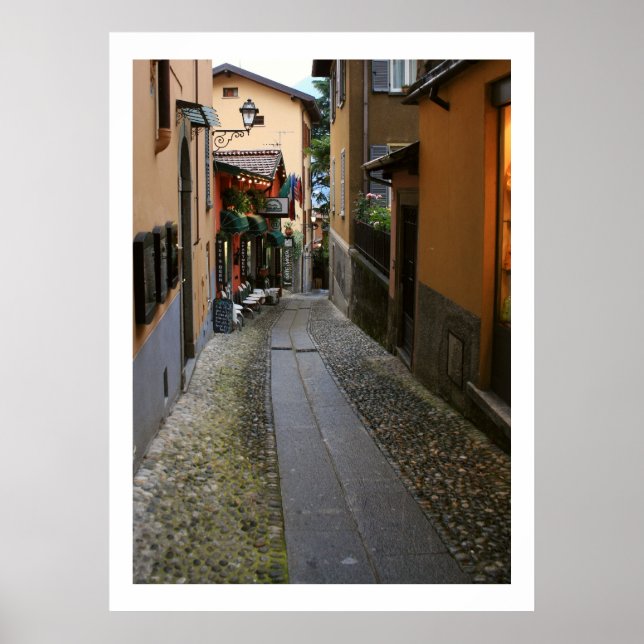 Póster Calle Cobblestone de Bellagio (Frente)