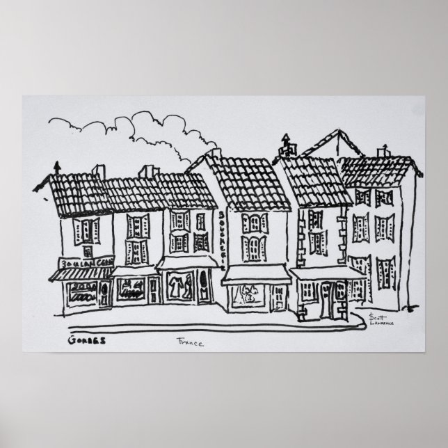 Póster Calle comercial | Gordes, sur de Francia (Frente)