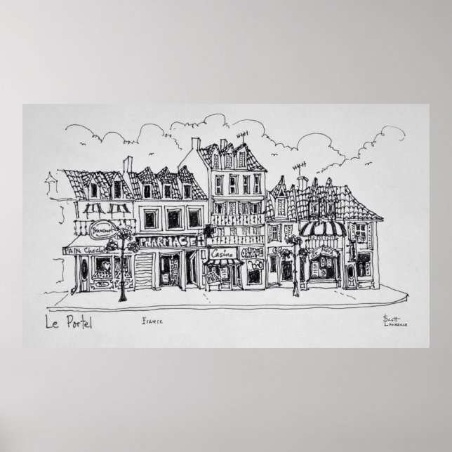 Póster Calle comercial | Le Portel, Francia (Frente)