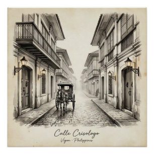 Póster Calle Crisologo Vigan Heritage Street Arte de la p