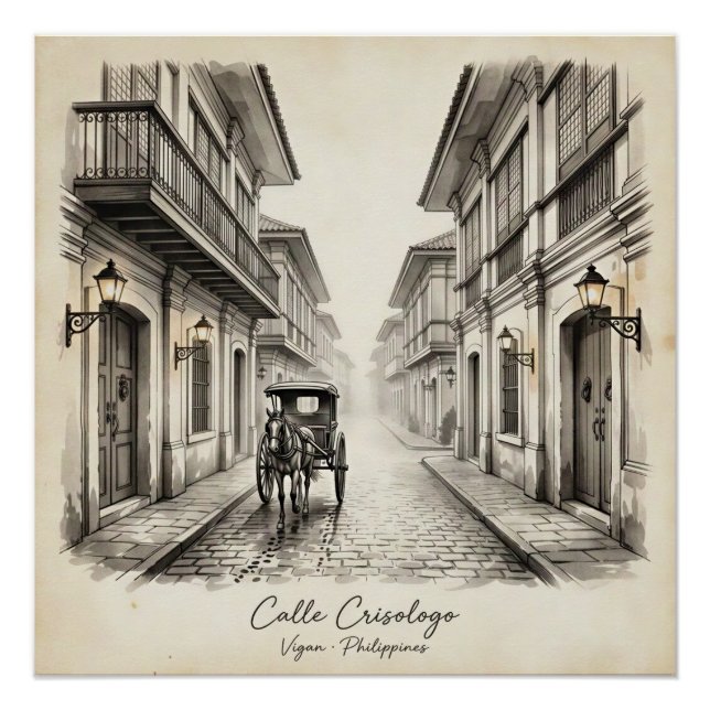 Póster Calle Crisologo Vigan Heritage Street Wall Art (Anverso)