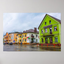 Póster Calle de arquitectura urbana Slonim Belarus