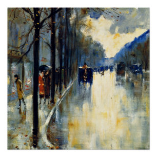 Póster Calle de Berlín a fines de otoño, arte fino