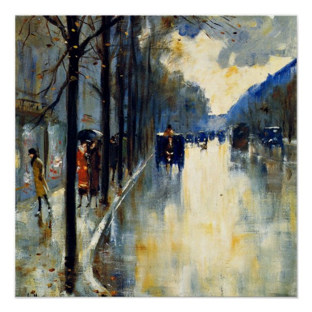 Póster Calle de Berlín a fines de otoño, arte fino (Anverso)
