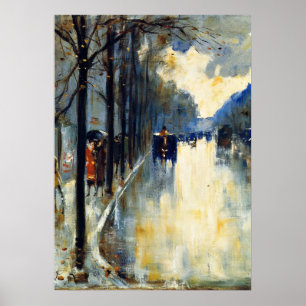 Póster Calle de Berlín a fines de otoño, pintura vintage