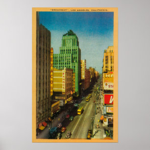 Póster Calle de Broadway en Los Ángeles, CA