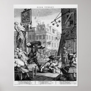 Póster Calle de Cervezas, 1751