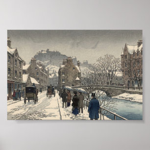 Póster Calle de Edimburgo en invierno 