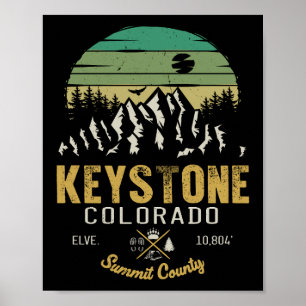 Póster Calle de esquí Keystone Colorado Mountain Vintage 