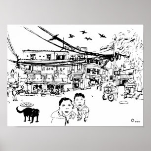 Póster Calle de Katmandú