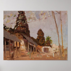 Póster Calle de la ciudad - estudio. Del viaje a la India