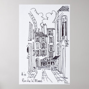 Póster Calle de la Masse Aix en Provenza, Francia
